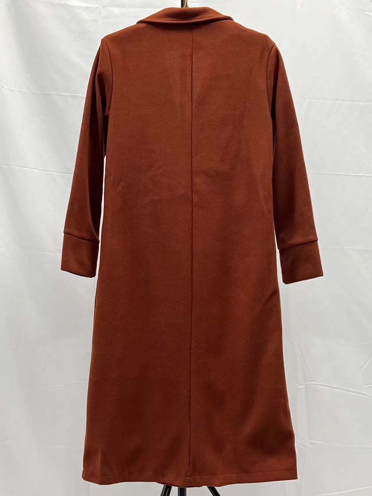 simple long-sleeved lapel double-breasted woolen coat for women-Dollar Bargains Online Shopping Australia