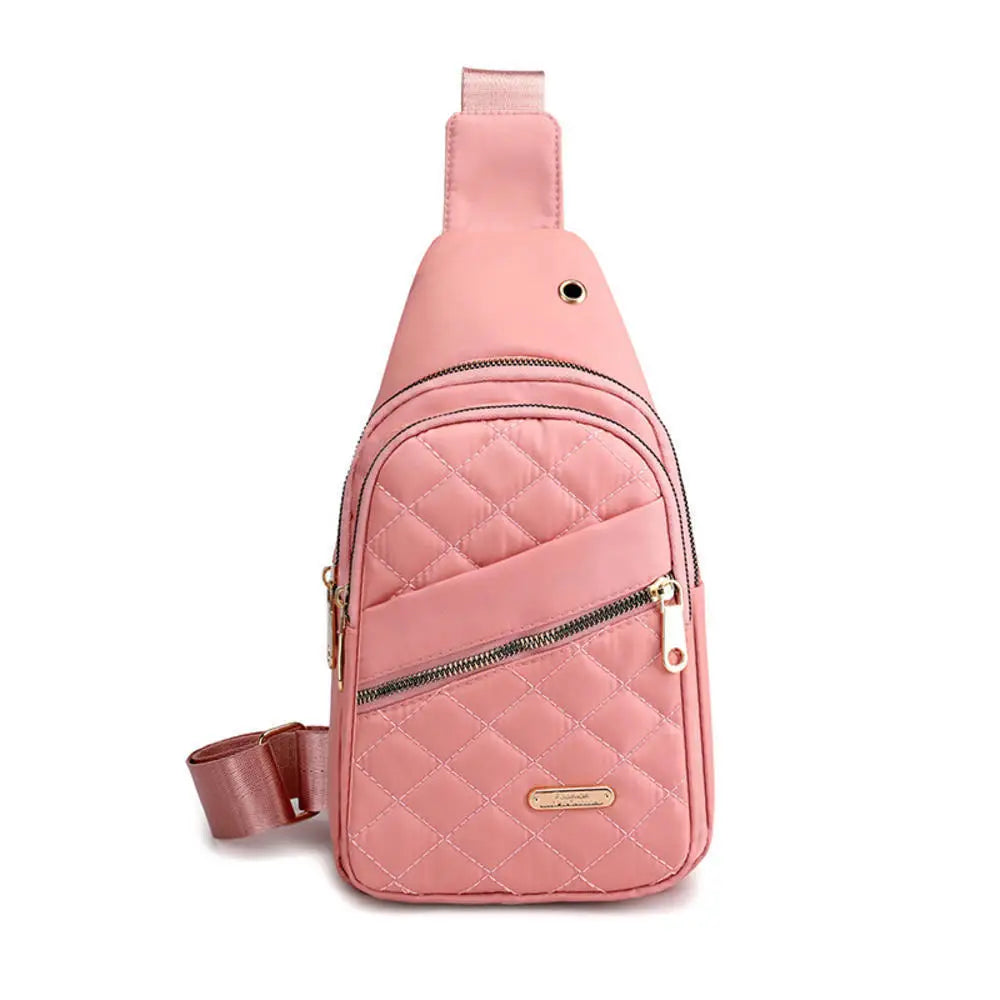 Women Embroidery Rhombus Chest Bag Multi-Layer Large-Capacity Single-Shoulder Diagonal Bag Casual Rhombus Chest Handbag-Dollar Bargains Online Shopping Australia