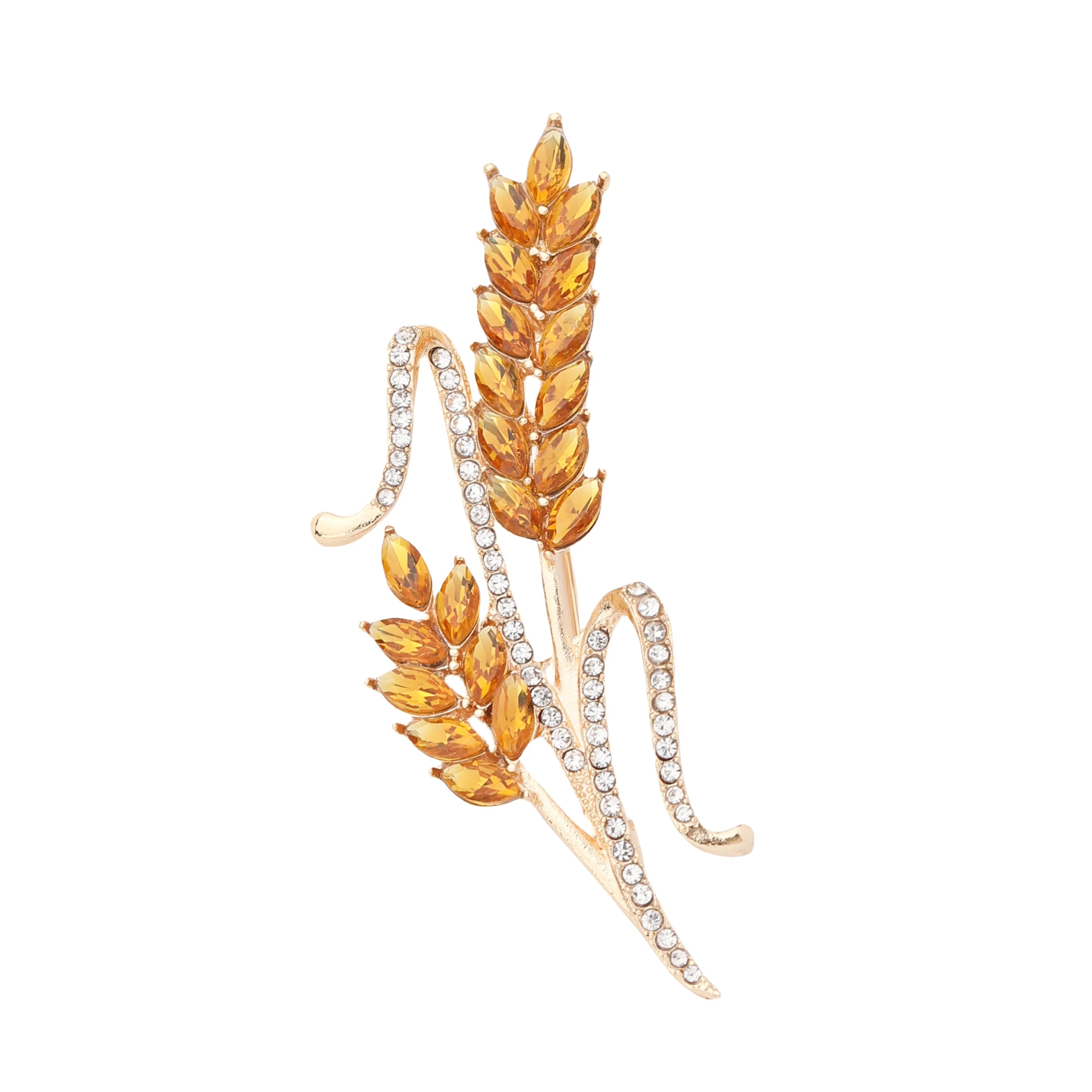 Brooch Men Women Meaningful Wheat Flag Rhinestone Badge Delicate Gift For New Year-Dollar Bargains Online Shopping Australia