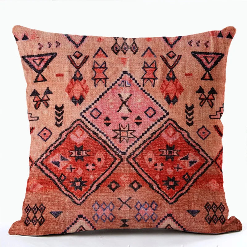 Bohemian Patterns Linen Cushions Case Multicolors Abstract Ethnic Geometry Print Decorative Pillows Case Living Room Sofa Pillow-Dollar Bargains Online Shopping Australia