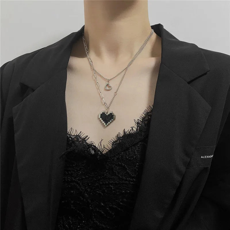 Stainless Steel Choker Layered Necklace Women Punk Trendy Dainty Chain Statement Pendant Hip Hop Jewelry-Dollar Bargains Online Shopping Australia