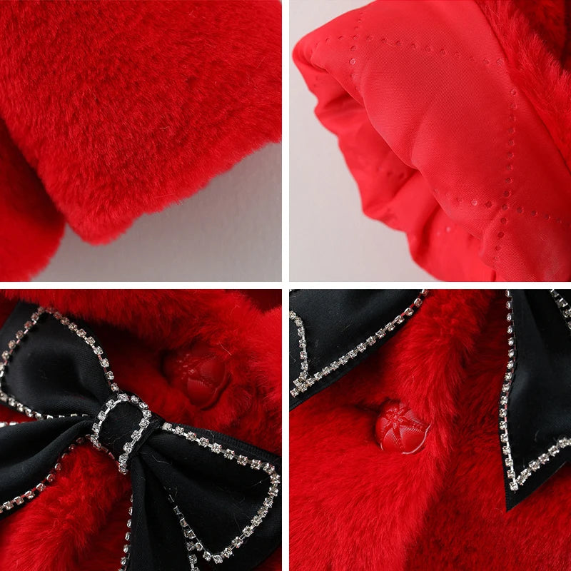 Jacket For Baby Girl Clothes Fashion Christmas Princess Cloak Autumn Warm Faux Fur Girls Coat Plush Baby Outwear-Dollar Bargains Online Shopping Australia