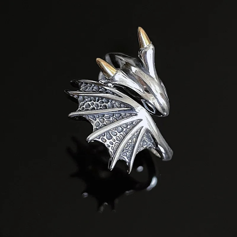 Wing Dragon Punk Ring for Women Girl Party Gift  Retro Hiphop