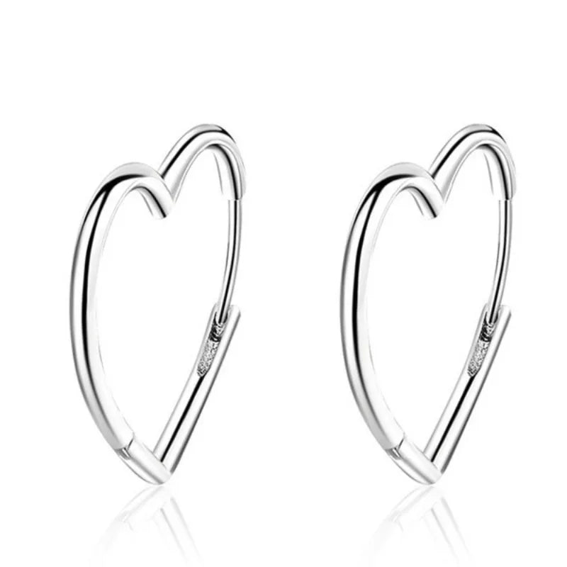 Hollow Big Heart Hoop Earrings for Women Simple Gold Silver Color LOVE Earring Piercing-Dollar Bargains Online Shopping Australia