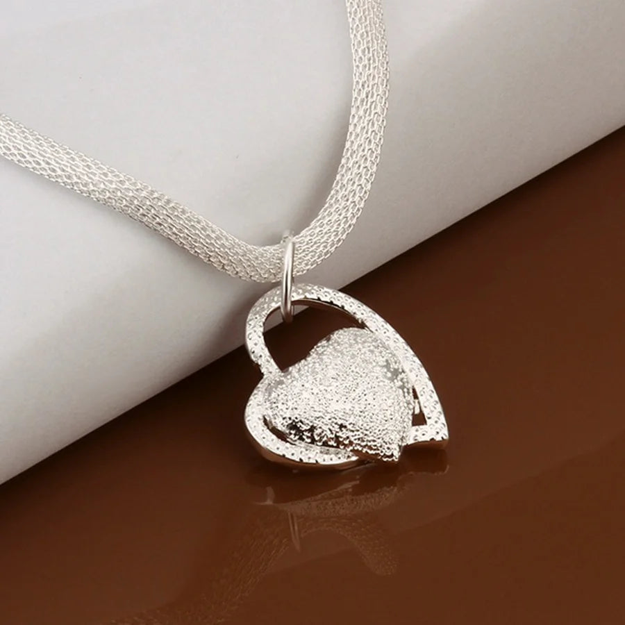 925 Sterling Silver Necklace Gorgeous Charm Fashion Heart Wedding Lady Love for Women Noble Luxury 18 Inches 45cm Jewelry-Dollar Bargains Online Shopping Australia
