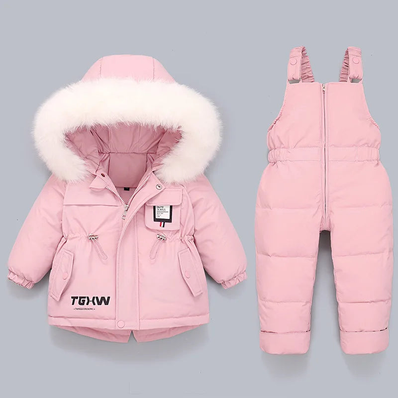 Children Down Coat Jacket+jumpsuit Kids Toddler Girl Boy Clothes Down 2pcs Winter Outfit Suit Warm Baby Overalls Clothing Sets-Dollar Bargains Online Shopping Australia