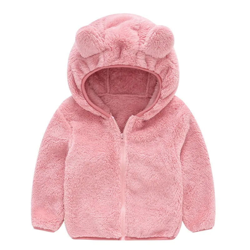 Velvet Plush Warm Kids Lapel Windbreaker Jackets Girls Coat Winter Children Fashion Cute Outerwear Toddler-Dollar Bargains Online Shopping Australia