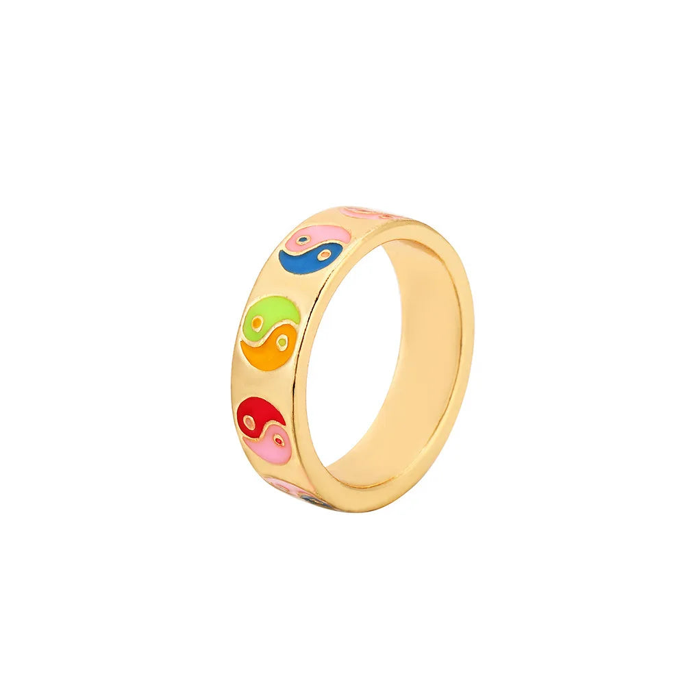 Drip Oil Love Set Ring For Women Simple Light Luxury Ladies Smiley Butterfly Jewelry Birthday Party Gifts-Dollar Bargains Online Shopping Australia