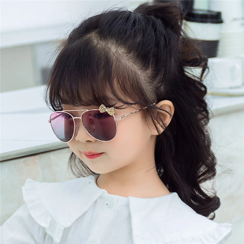 Kids Cute Sunglasses Metal Frame Children Sun Glasses Fashion Girls Outdoor Cycling Goggles Party Eyewear Photography Supplies-Dollar Bargains Online Shopping Australia