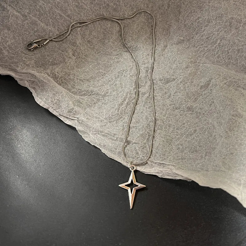 Vintage Fashion Leather rope Star Pendant Necklace For Women Men Antique Silver Color Jewelry Accessories Y2k Aesthetic-Dollar Bargains Online Shopping Australia