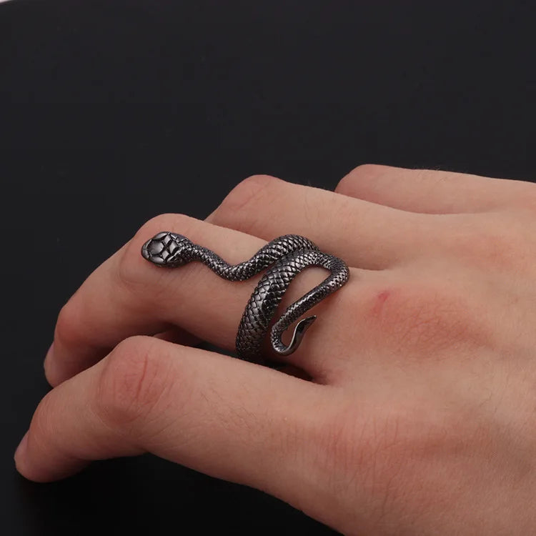 Gothic Rhinestones Open Snake Ring Adjustable Animal Rings Reptile for Men Women Fashion Punk Boy Girl Birthday Jewelry Gifts-Dollar Bargains Online Shopping Australia