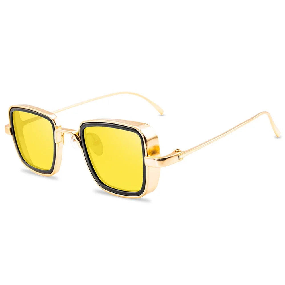 Stylish Retro Brand Shades Men Women Sun Glasses UV400 Square Vintage Metal Steampunk Sunglasses-Dollar Bargains Online Shopping Australia