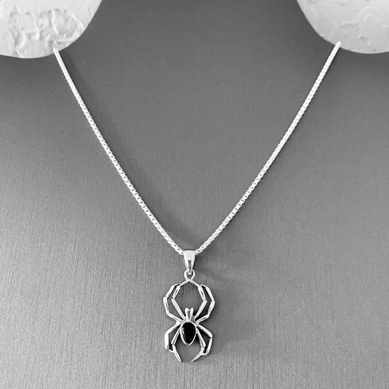 Spider Animal Pendant Necklace for Girls Silver Color Chain Necklace Y2K Style Women Neck Accessories Trendy Jewelry-Dollar Bargains Online Shopping Australia