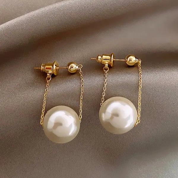 Classic Elegant Imitation Pearl Dangle Earrings For Women Crystal Long Tassel Exquisite Drop Earring Wedding Jewelry-Dollar Bargains Online Shopping Australia