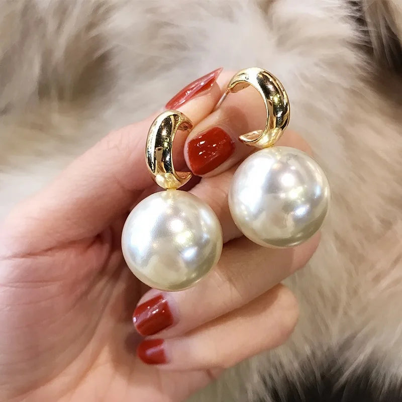 Classic Elegant Imitation Pearl Dangle Earrings For Women Crystal Long Tassel Exquisite Drop Earring Wedding Jewelry-Dollar Bargains Online Shopping Australia