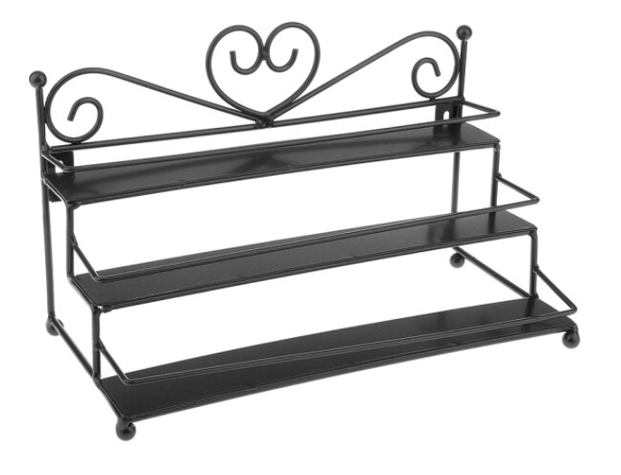 Nail Polish Organizer Table Top 3 Tier Display Rack Storage Design Holder Metal A17170