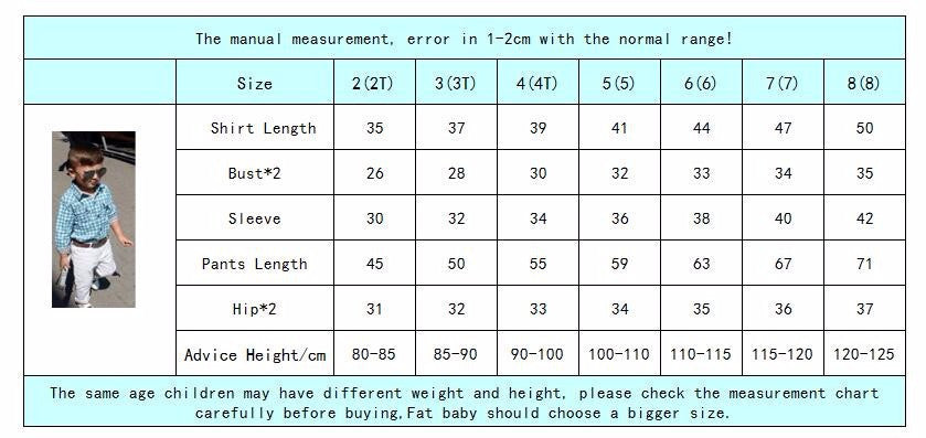 Online discount shop Australia - Fashion boys clothes set kids loose-fitting cotton plaid shirt+ pants+ belt 3 pcs minion kids clothing set retail