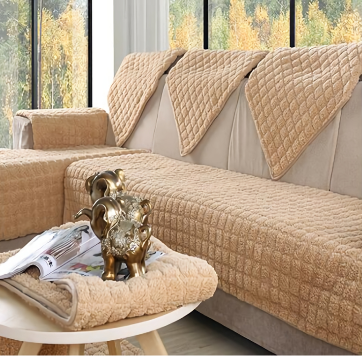 4colors 2/3 Seat Sofa Covers Fleeced Fabric Knit Eco-Friendly Anti-Mite Manta Sofa Slipcover Couch Cover for living/Drawing Room