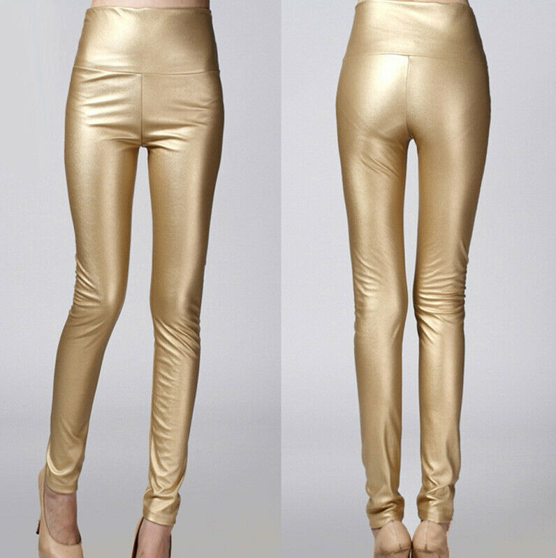 Thicken Winter PU Leather women pants high waist elastic fleece stretch Slim woman pencil pants skinny trousers 25 colors