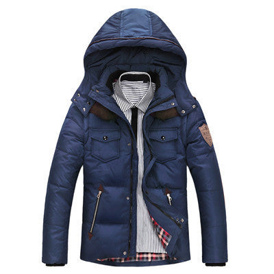 Online discount shop Australia - Men's Down Jacket Solid Colors And Jacket Men Duck Down Hooded Thick Clothing Male Casual Zipper Coats