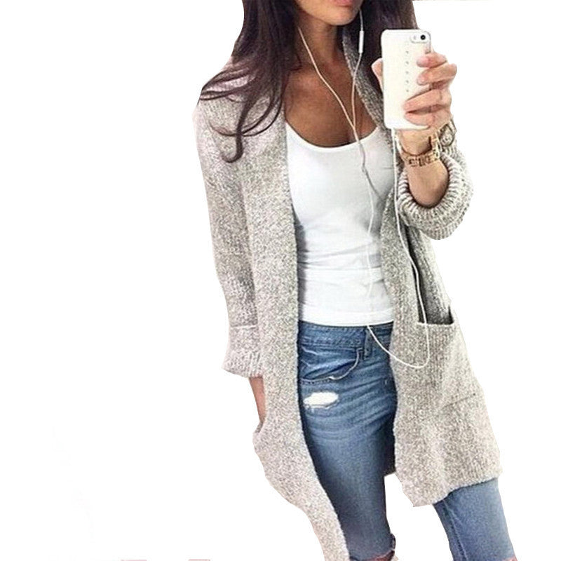 Online discount shop Australia - Fashion Women Long Sleeve loose knitting cardigan sweater Womens Knit Female Cardigan pull