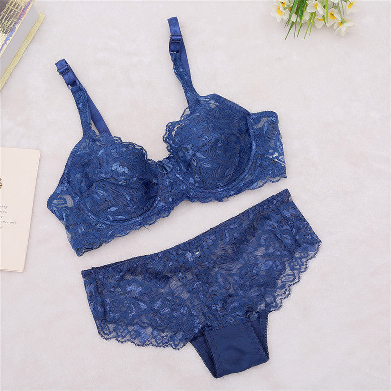 Plus Size Women Bra Set Lace Push Up Bras Bra Sets Floral Underwire Bras Underwear Women Lingerie NY50