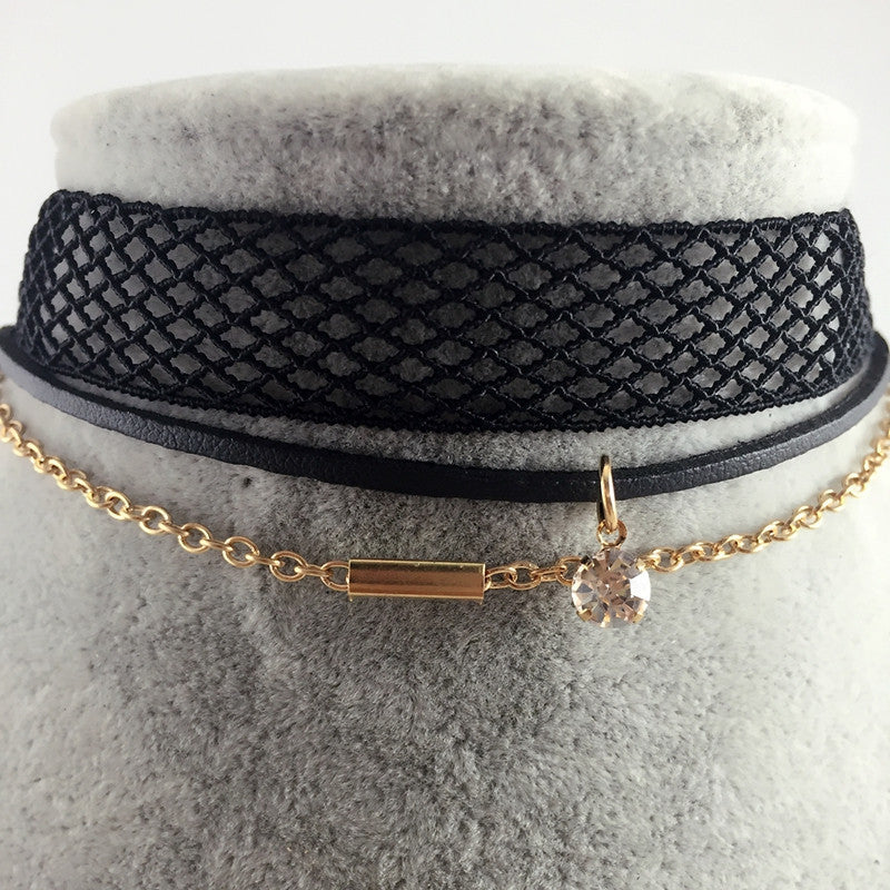 Online discount shop Australia - 3 Style Trendy Black Lace Choker Collier Ethnique Women Accessories Gothic Net Crystal Crown Choker Necklace Collar Jewelry