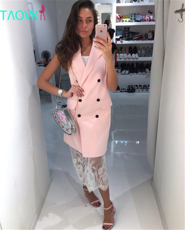Online discount shop Australia - new  Russian style women  Vest Refashiond White Pink rand Yellow lapel solid color vest coat