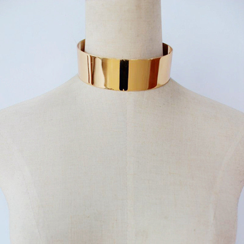 Fashion Jewelry Gold Chain Smooth Metal Choker Necklaces For Women Bijoux Collier Ras Du Cou Chunky Statement Necklace - CelebritystyleFashion.com.au online clothing shop australia