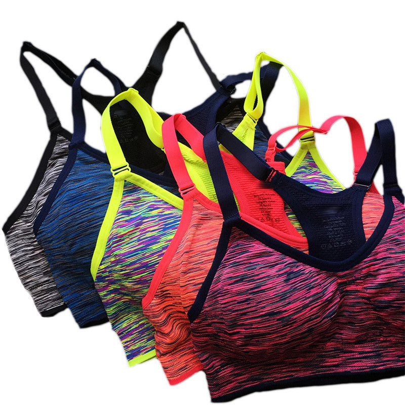 Quick Dry Sports Bra,Women Padded Wire Adjustable Shakeproof Fitness Underwear,Push Up Seamless Running Tops