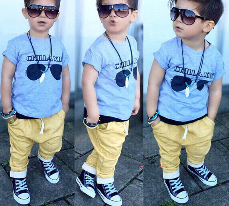 Kids Clothing Sets Short sleeve T-Shirt + Pants, summer Children's Sports Suit Boys Clothes Free Shipping INS toddler boy - CelebritystyleFashion.com.au online clothing shop australia