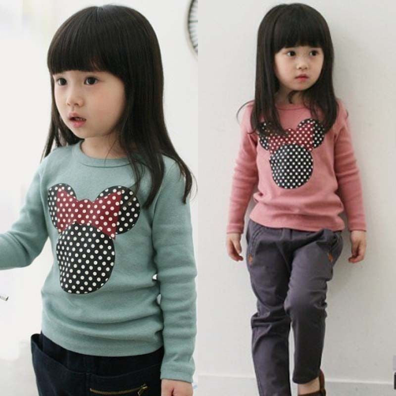 Cartoon mouse Long Sleeve Baby Girls Toddler shirt children girl top korean kids clothes toddler girl clothing next - CelebritystyleFashion.com.au online clothing shop australia