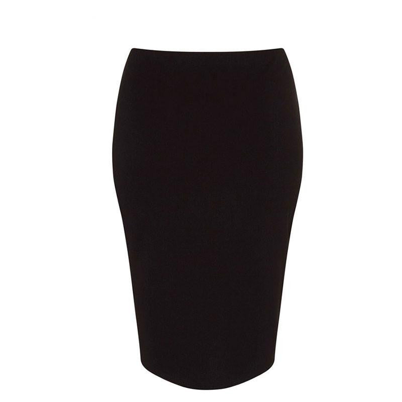 Women Plus Size Office Lady Bodycon Pencil Front Zipper Split Big Large Size Slim Midi Skirt
