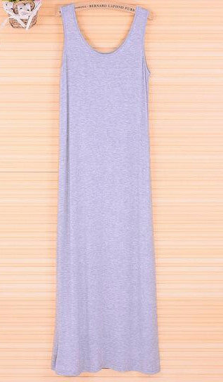 Online discount shop Australia - Dress Sexy Women Maxi Dress Solid O-neck Sleeveless Modal Casual Dress Elegant Evening Party Long Dresses Vestidos