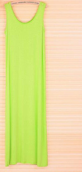 Online discount shop Australia - Dress Sexy Women Maxi Dress Solid O-neck Sleeveless Modal Casual Dress Elegant Evening Party Long Dresses Vestidos