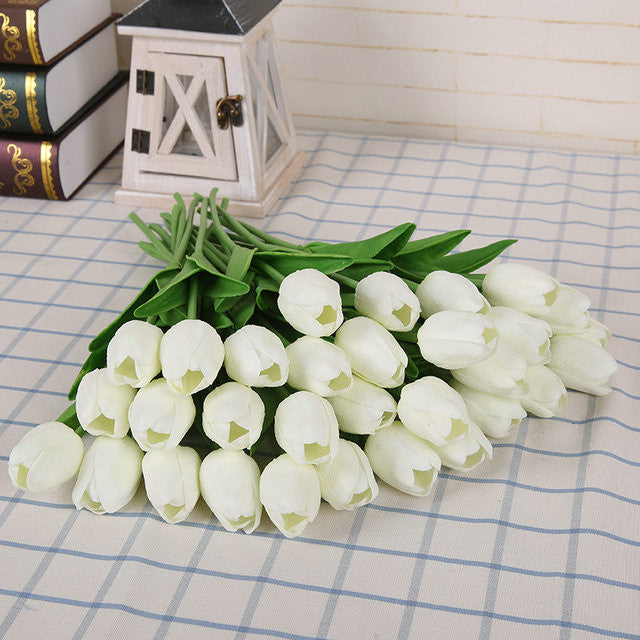 Online discount shop Australia - 31pcs/lot Tulip Artificial Flower PU artificial bouquet Real touch flowers For Home Wedding decorative flowers & wreaths