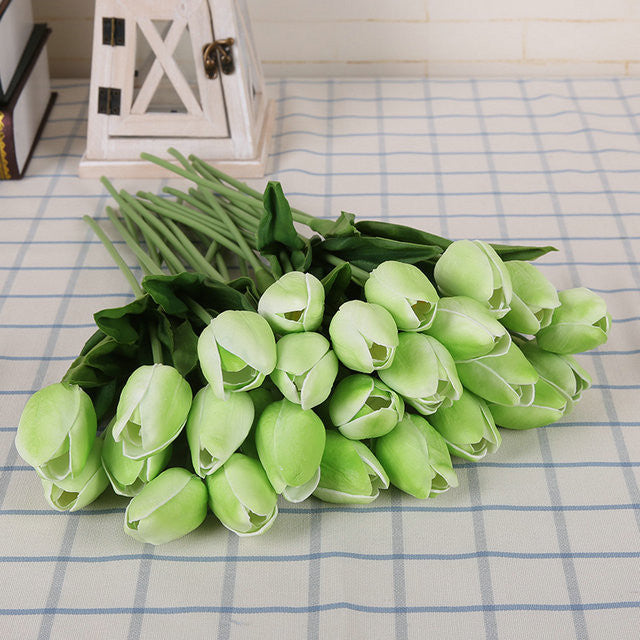 Online discount shop Australia - 31pcs/lot Tulip Artificial Flower PU artificial bouquet Real touch flowers For Home Wedding decorative flowers & wreaths
