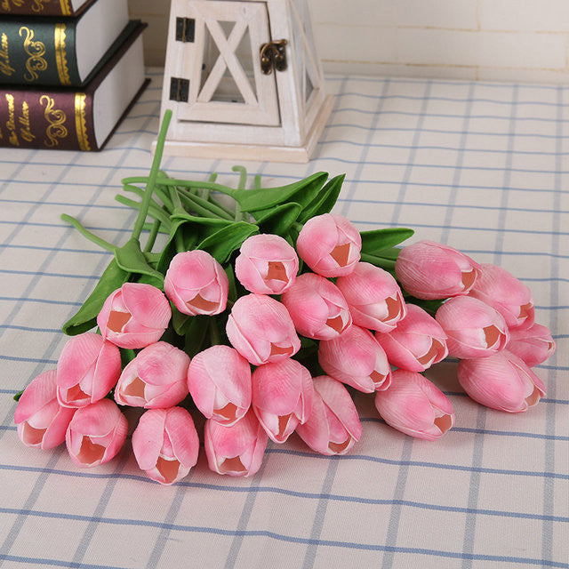 Online discount shop Australia - 31pcs/lot Tulip Artificial Flower PU artificial bouquet Real touch flowers For Home Wedding decorative flowers & wreaths