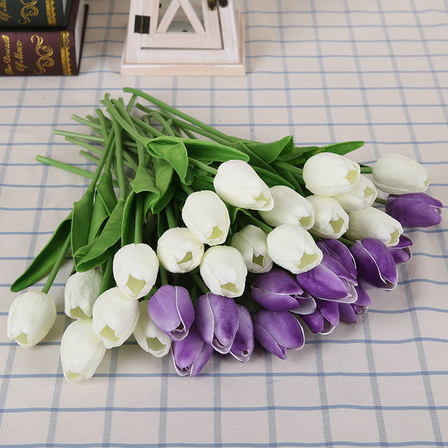 Online discount shop Australia - 31pcs/lot Tulip Artificial Flower PU artificial bouquet Real touch flowers For Home Wedding decorative flowers & wreaths