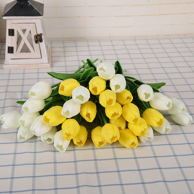 Online discount shop Australia - 31pcs/lot Tulip Artificial Flower PU artificial bouquet Real touch flowers For Home Wedding decorative flowers & wreaths
