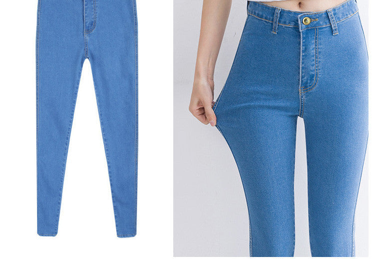 Online discount shop Australia - high Elastic Slim Denim Pencil Jeans Long Women Jeans 7 Sizes Pencil Pants Trousers Skinny high waist jeans Woman