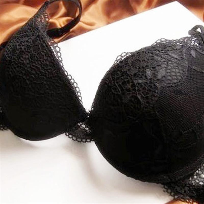 Young woman sexy lingerie lace bra gather adjustable push up bra sets A B C Cup