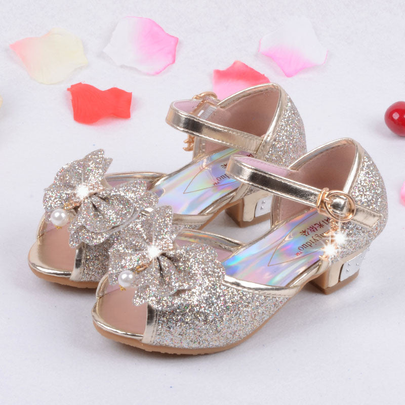 Online discount shop Australia - Children Princess Sandals Kids Girls Wedding Shoes High Heels Dress Shoes Party Shoes For Girls Pink Blue Gold