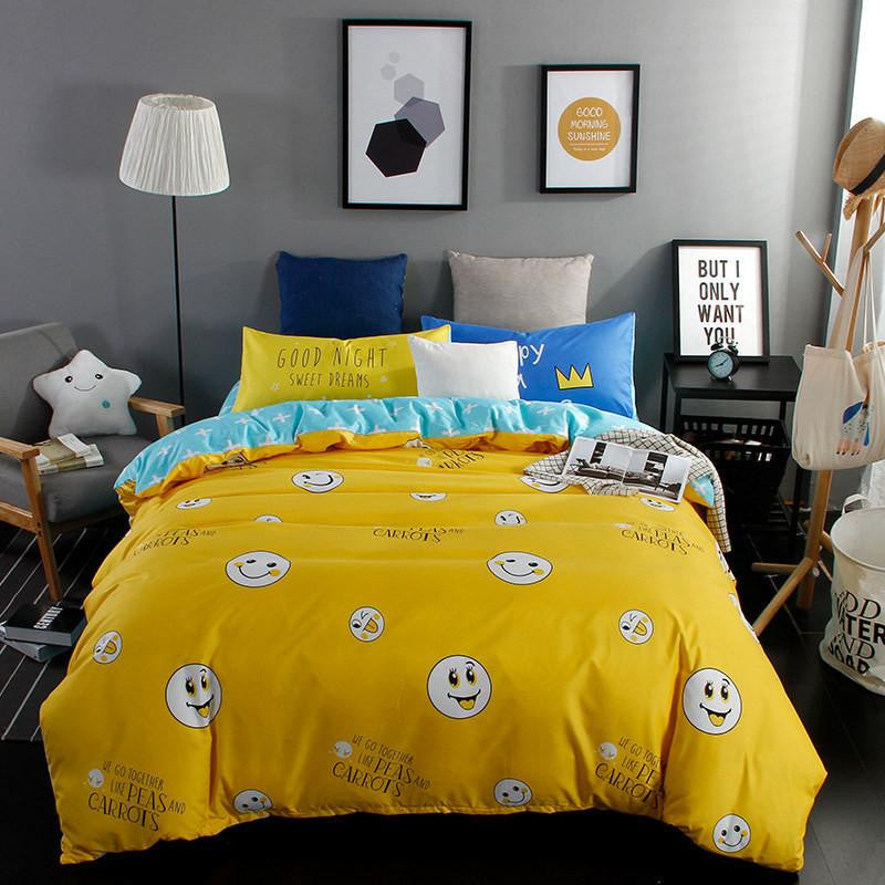 The Nordic style Bedding Set 4pcs Duvet Cover set twin Full queen size bed set printed sheet bed linen bedclothes Pillowcase