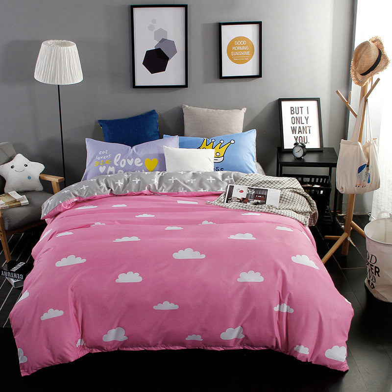 The Nordic style Bedding Set 4pcs Duvet Cover set twin Full queen size bed set printed sheet bed linen bedclothes Pillowcase