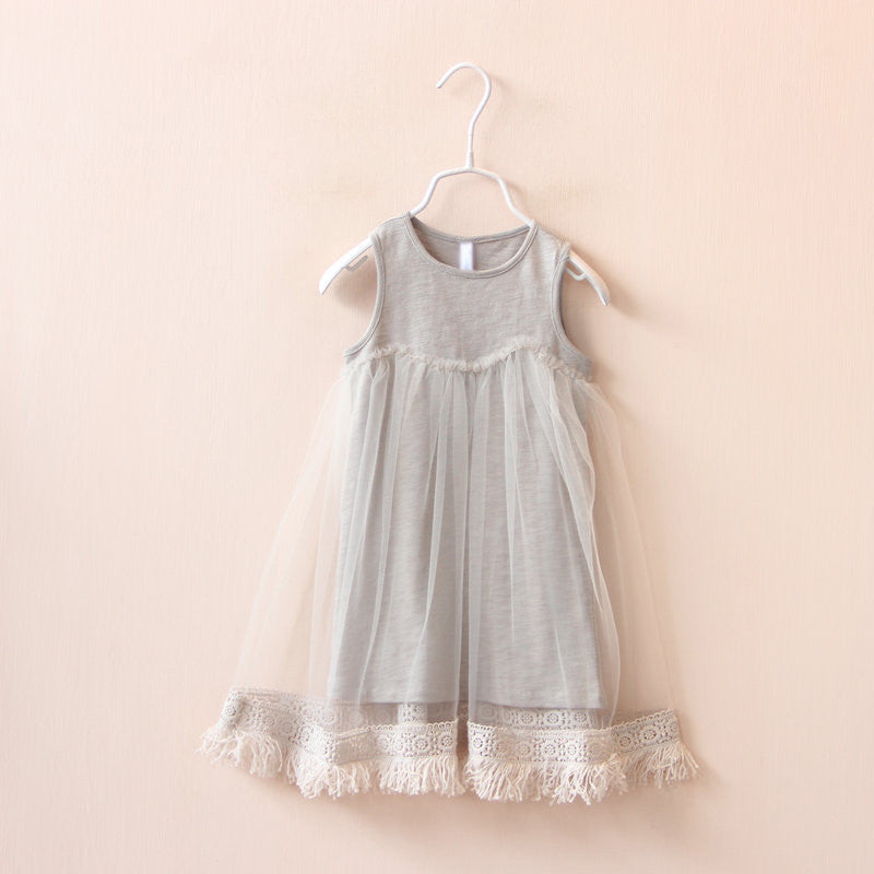 new fashion style summer Girls baby tassel dress children mesh dresses for girl children clothing - CelebritystyleFashion.com.au online clothing shop australia
