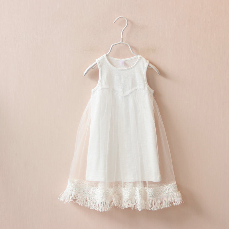 new fashion style summer Girls baby tassel dress children mesh dresses for girl children clothing - CelebritystyleFashion.com.au online clothing shop australia