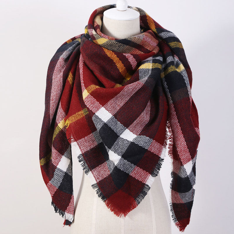 Online discount shop Australia - Fashion Brand Designer Cashmere Triangle Pink Scarf Women Shawl Pashmina Cape Blanket Plaid Foulard