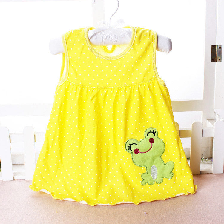 new Cute Baby Girl Dress Cotton Dot Striped Slip Dress pear flower Children Kids Clothing 0-18M dress - CelebritystyleFashion.com.au online clothing shop australia