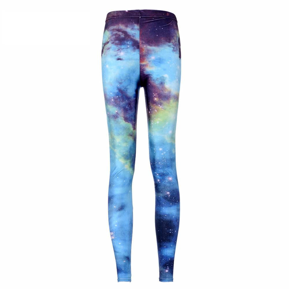 Women Colorful Universe Leggings Galaxy Space Print Leggings Pants Elasticity Fashion Quickly Drying Capris